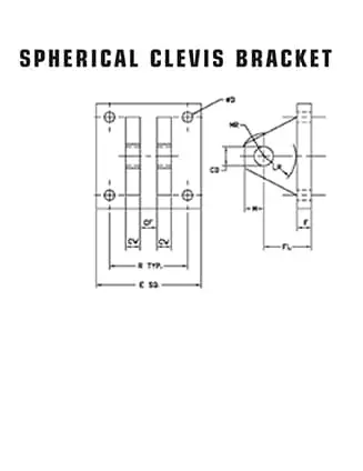 Cylinder spherical clevis bracket accessory