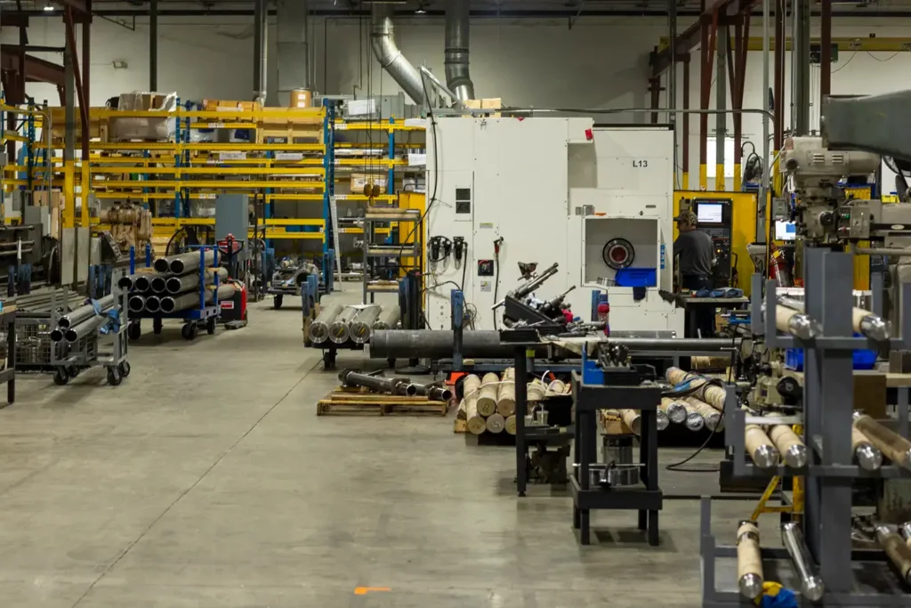 View of Georgia facility with many cylinders being worked on